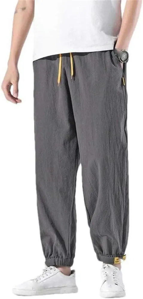 Cotton Summer Casual Pants Men's feet Trousers Harem Pants Men's Daily Versatile