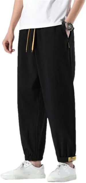 Cotton Summer Casual Pants Men's feet Trousers Harem Pants Men's Daily Versatile