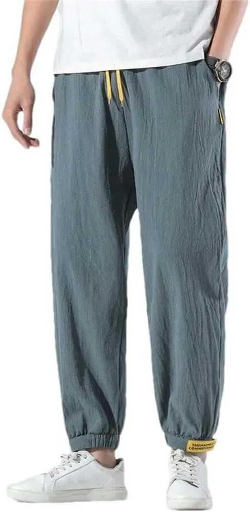 Cotton Summer Casual Pants Men's feet Trousers Harem Pants Men's Daily Versatile