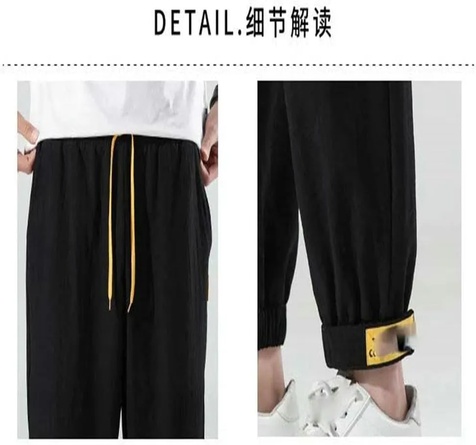 Cotton Summer Casual Pants Men's feet Trousers Harem Pants Men's Daily Versatile