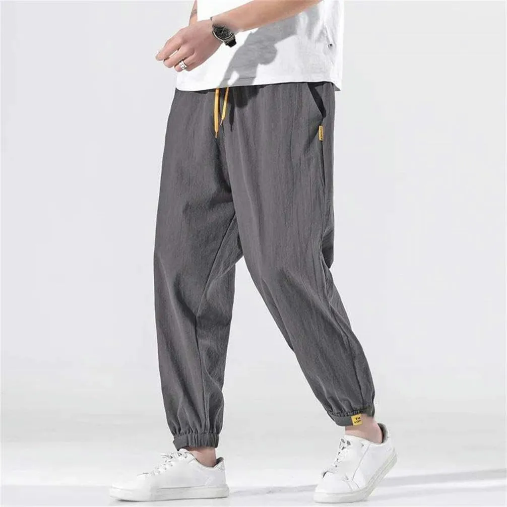 Cotton Summer Casual Pants Men's feet Trousers Harem Pants Men's Daily Versatile