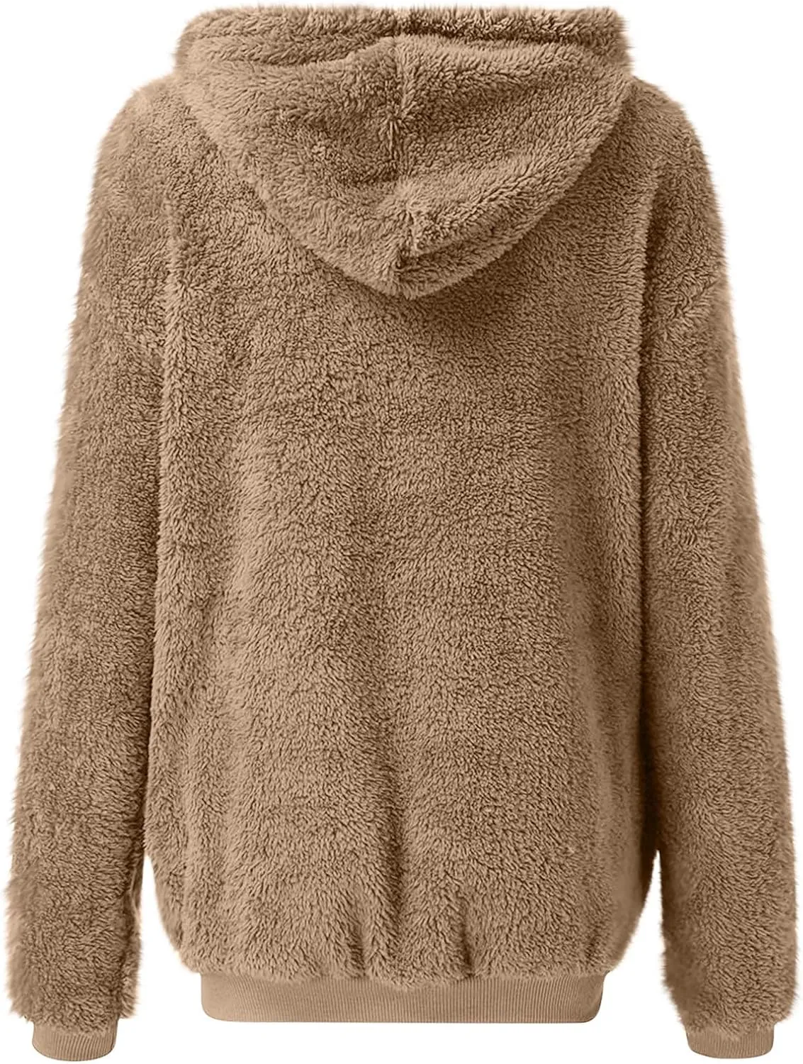 Cozy Fluffy Hoodie Women Fall/Winter Clothes Womens Hoodies Sherpa Pullover Zip Up Fuzzy Fleece Oversized Hoodie
