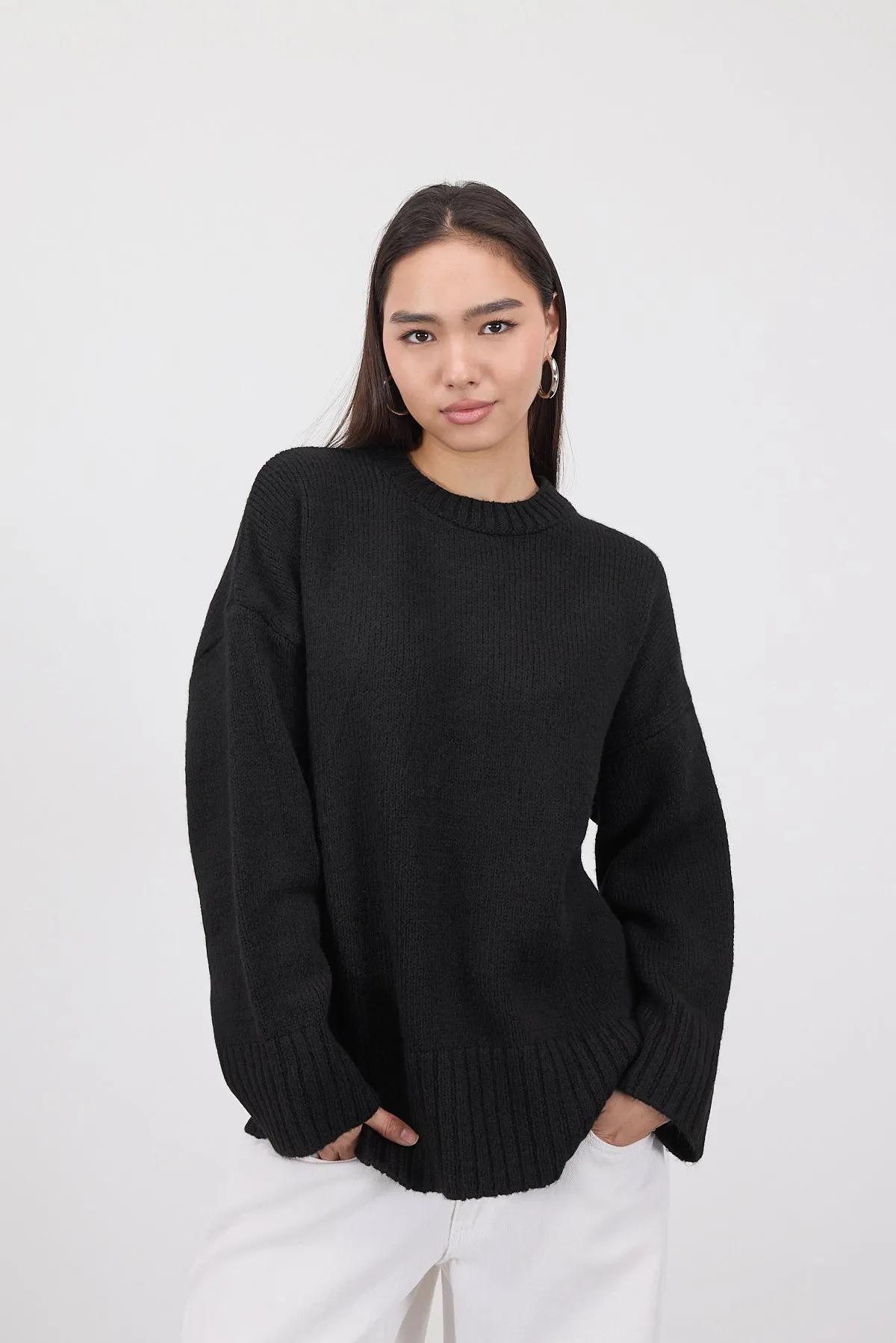 Crew Neck Basic Knitwear Sweater
