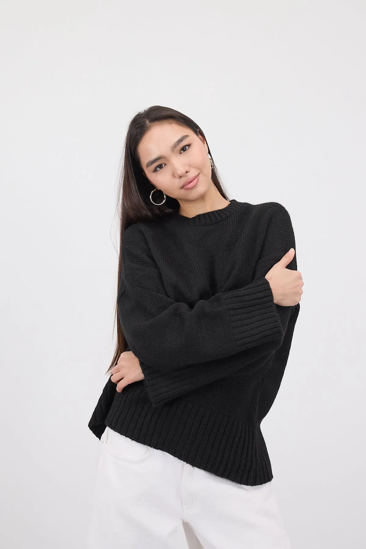 Crew Neck Basic Knitwear Sweater