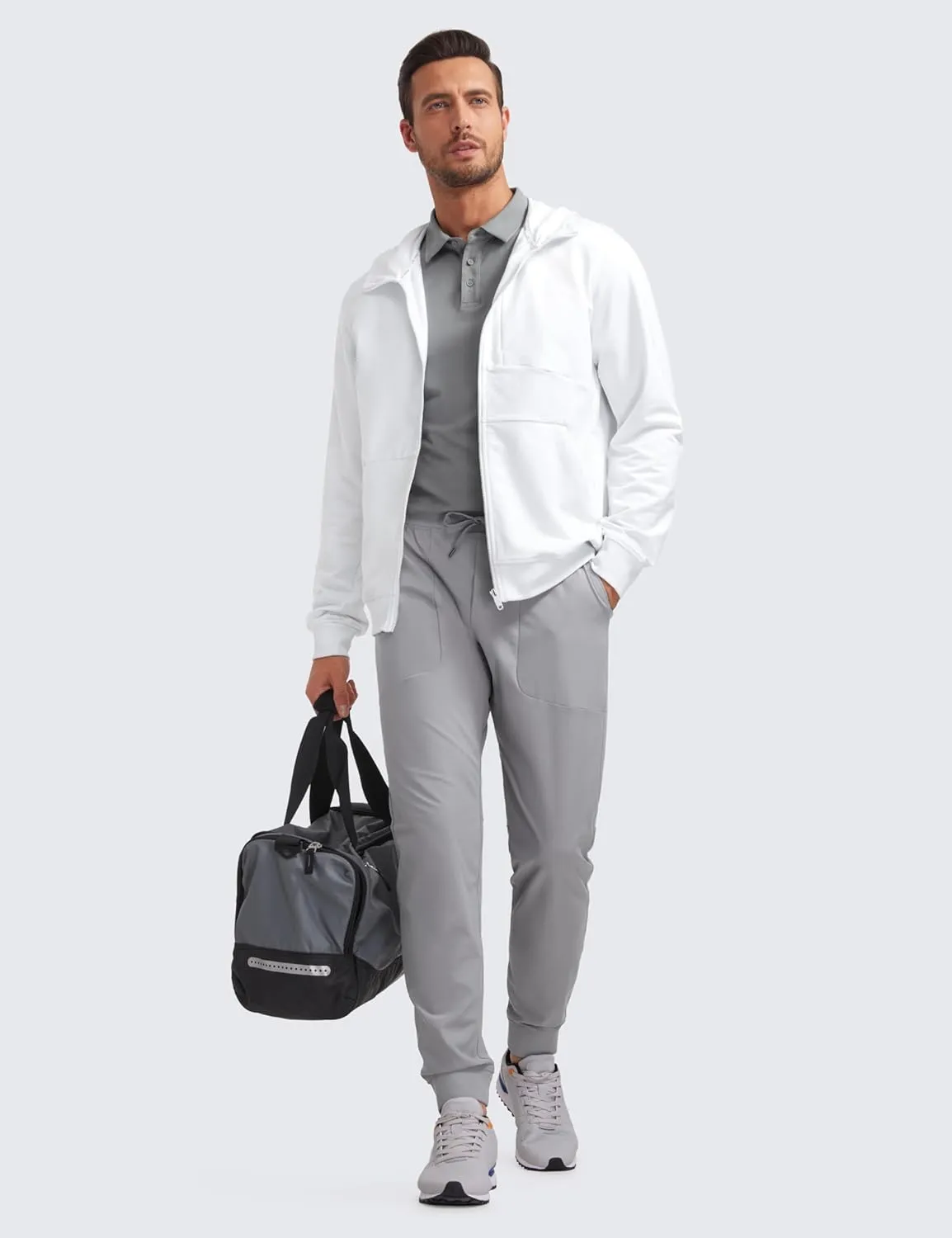 CRZ YOGA Men's Cotton Zip-up Hoodie Thick Terry Essentials Athletic Casual Hoodies Zip Hooded Jackets Sweatshirt with Pockets