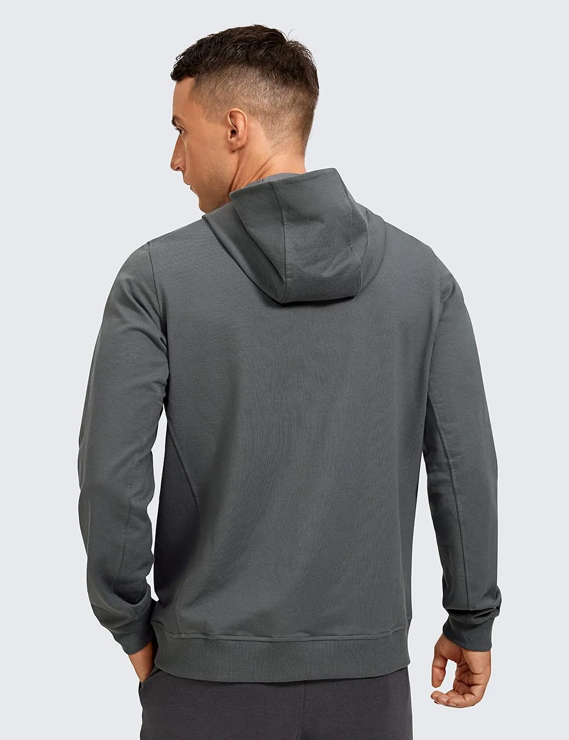 CRZ YOGA Men's Cotton Zip-up Hoodie Thick Terry Essentials Athletic Casual Hoodies Zip Hooded Jackets Sweatshirt with Pockets