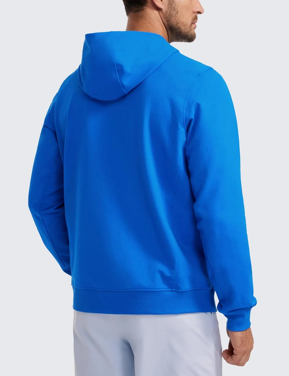 CRZ YOGA Men's Cotton Zip-up Hoodie Thick Terry Essentials Athletic Casual Hoodies Zip Hooded Jackets Sweatshirt with Pockets