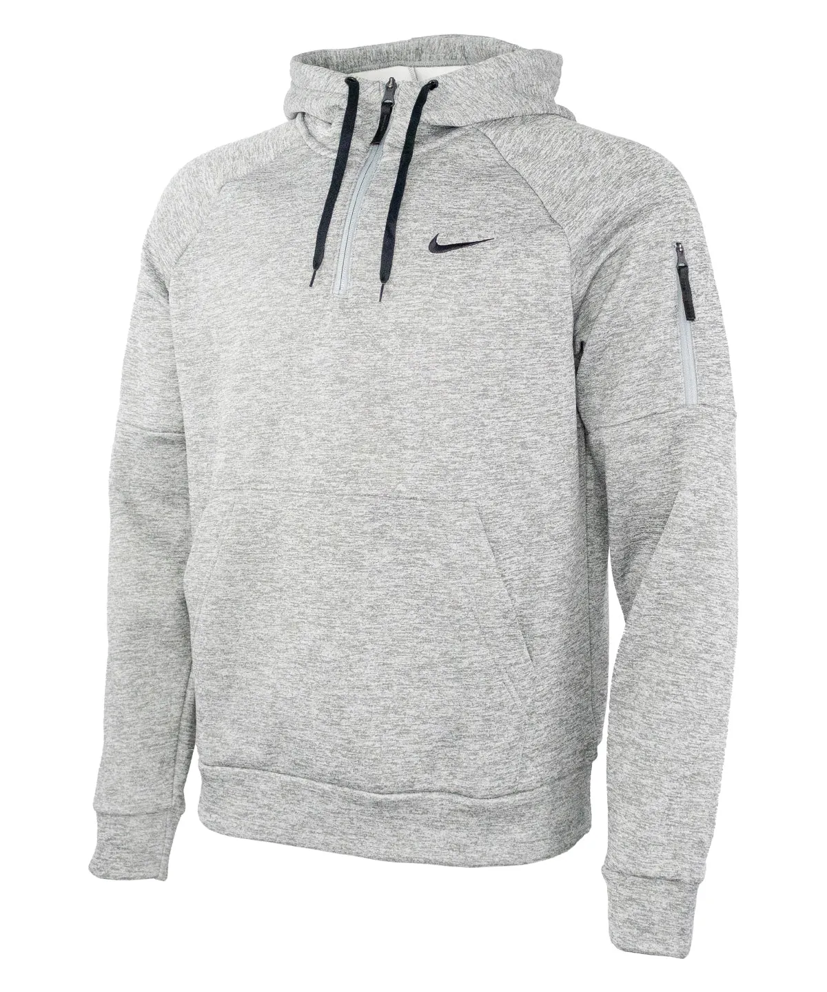 Dark Grey Heather/Particle Grey/Black - Nike men’s 1/4 zip fitness hoodie