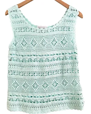 Dark Winter Icy Blue Crochet Top