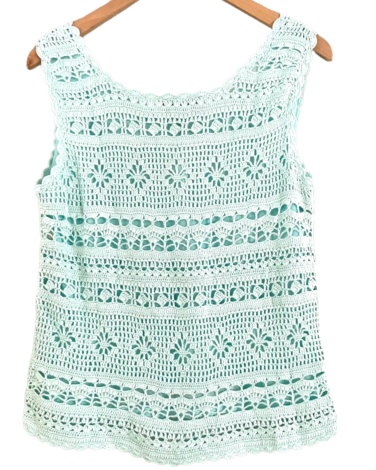 Dark Winter Icy Blue Crochet Top