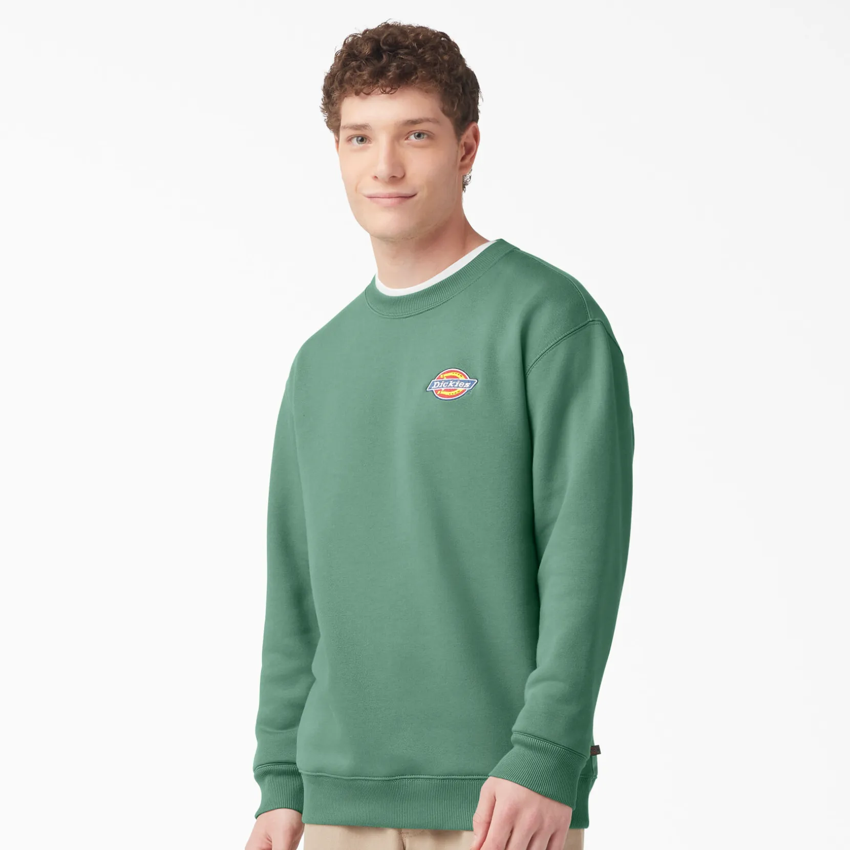 DICKIES FLEECE EMBROIDERED LOGO SWEATSHIRT DARK IVEY