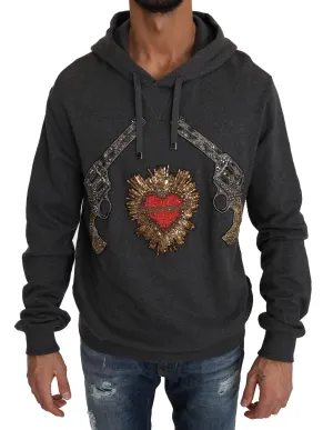 Dolce & Gabbana Crystal Heart Hooded Sweater