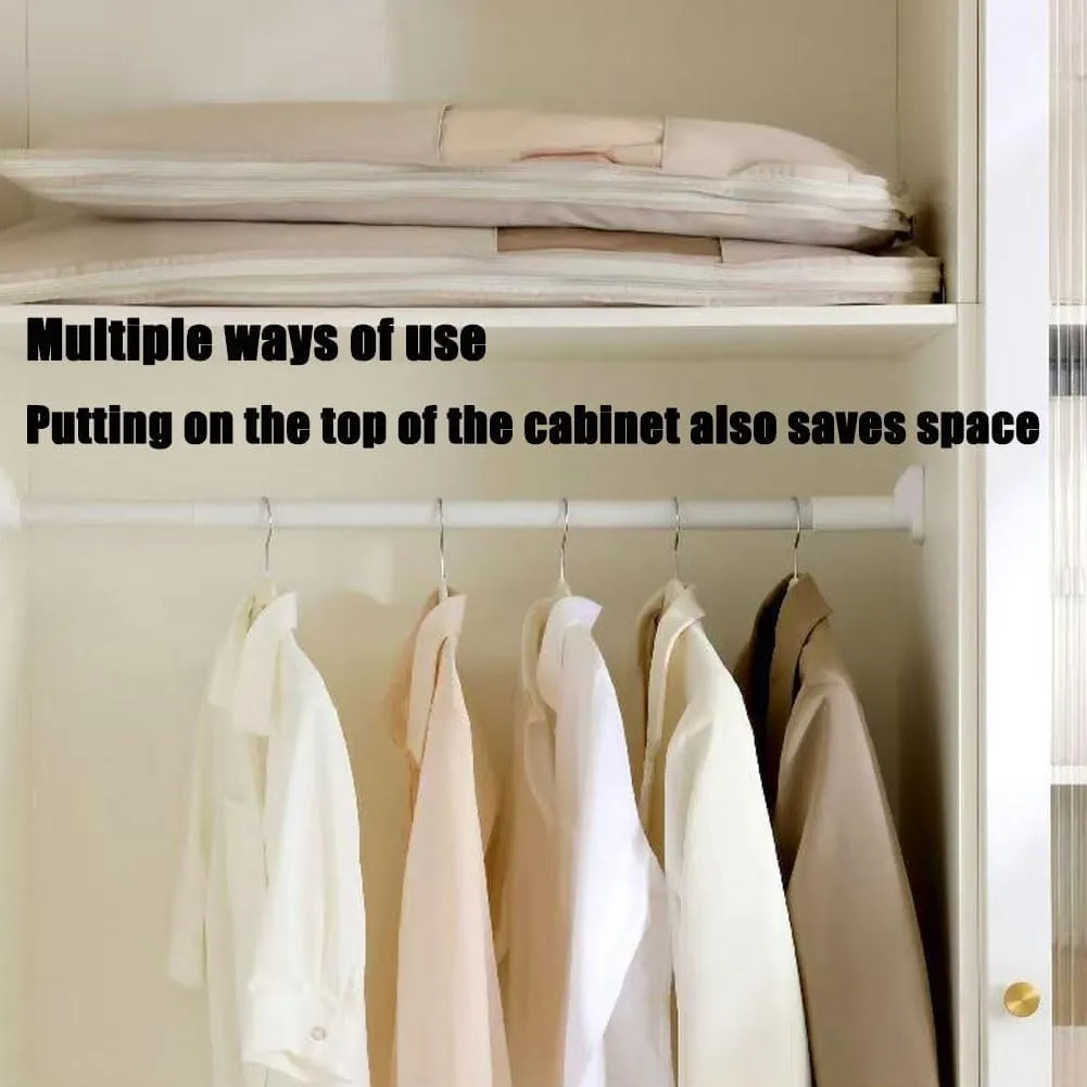 Dust Cover Clothes Bags for Down CoatSpace Saver Closet OrganizersSpace Saving Hanging Garment Bag with Self Compression Zipper(Beige,XX-Large)