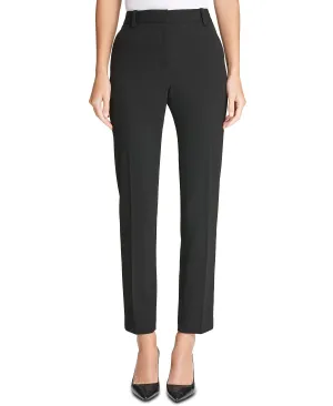 Essex DKNY Stretch Crepe Straight Leg Pants, Black
