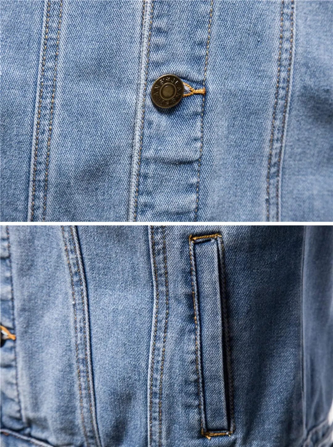 Fashion Mens Denim Trucker Jackets Slim Fit Mens Jeans Jacket Cotton Outwear Coat Long Sleeve Plus Size Male