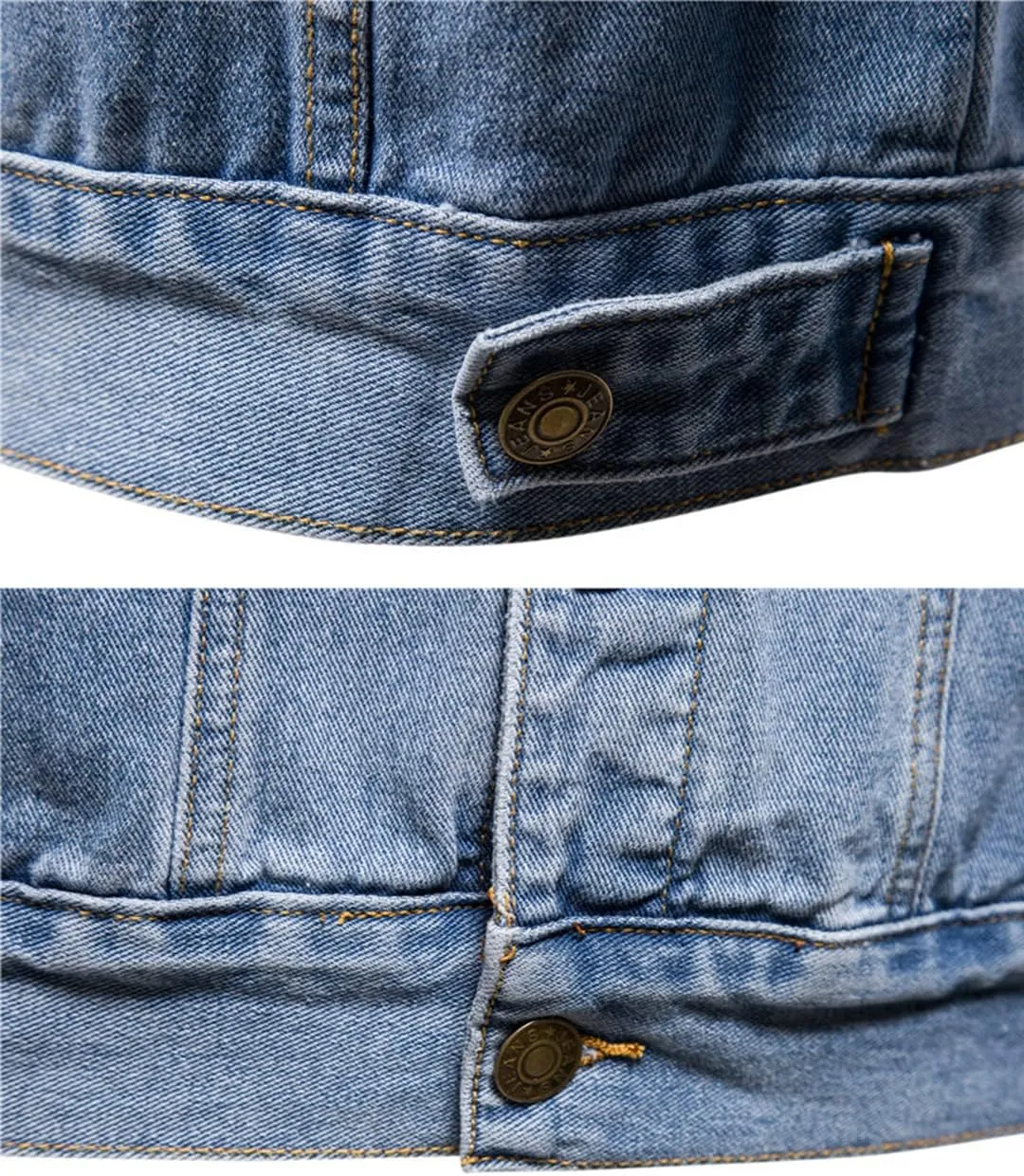 Fashion Mens Denim Trucker Jackets Slim Fit Mens Jeans Jacket Cotton Outwear Coat Long Sleeve Plus Size Male