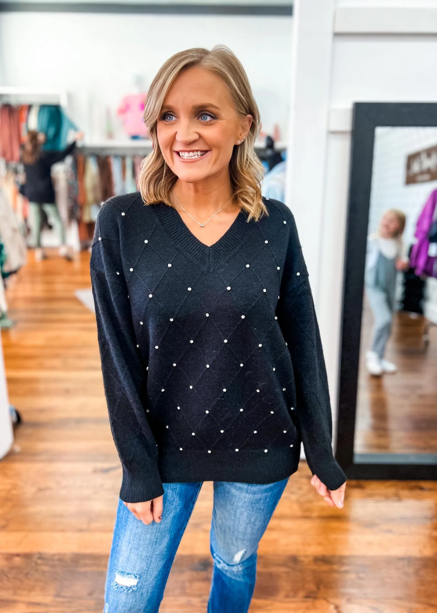 Forever in love Sweater- BLACK