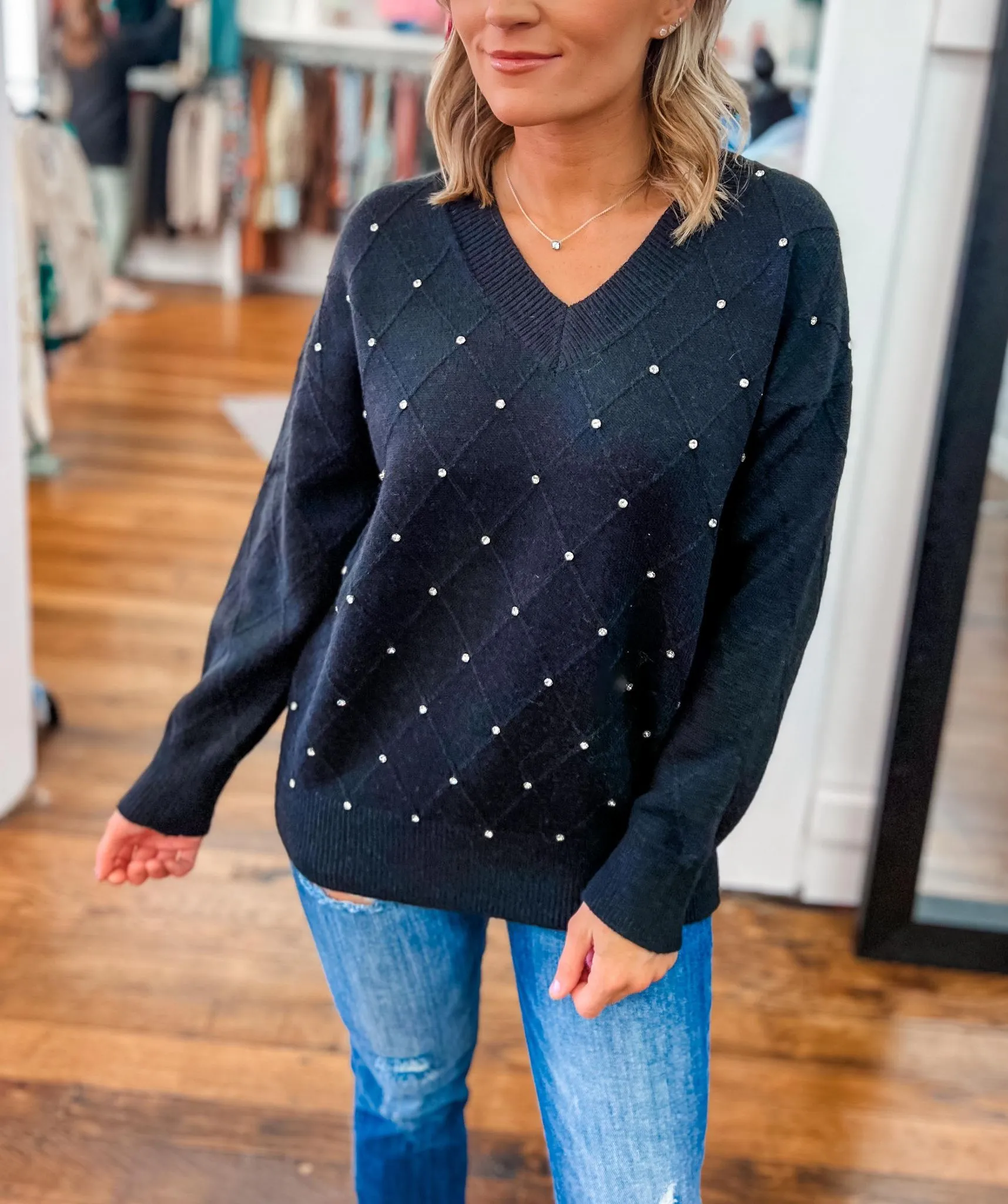 Forever in love Sweater- BLACK