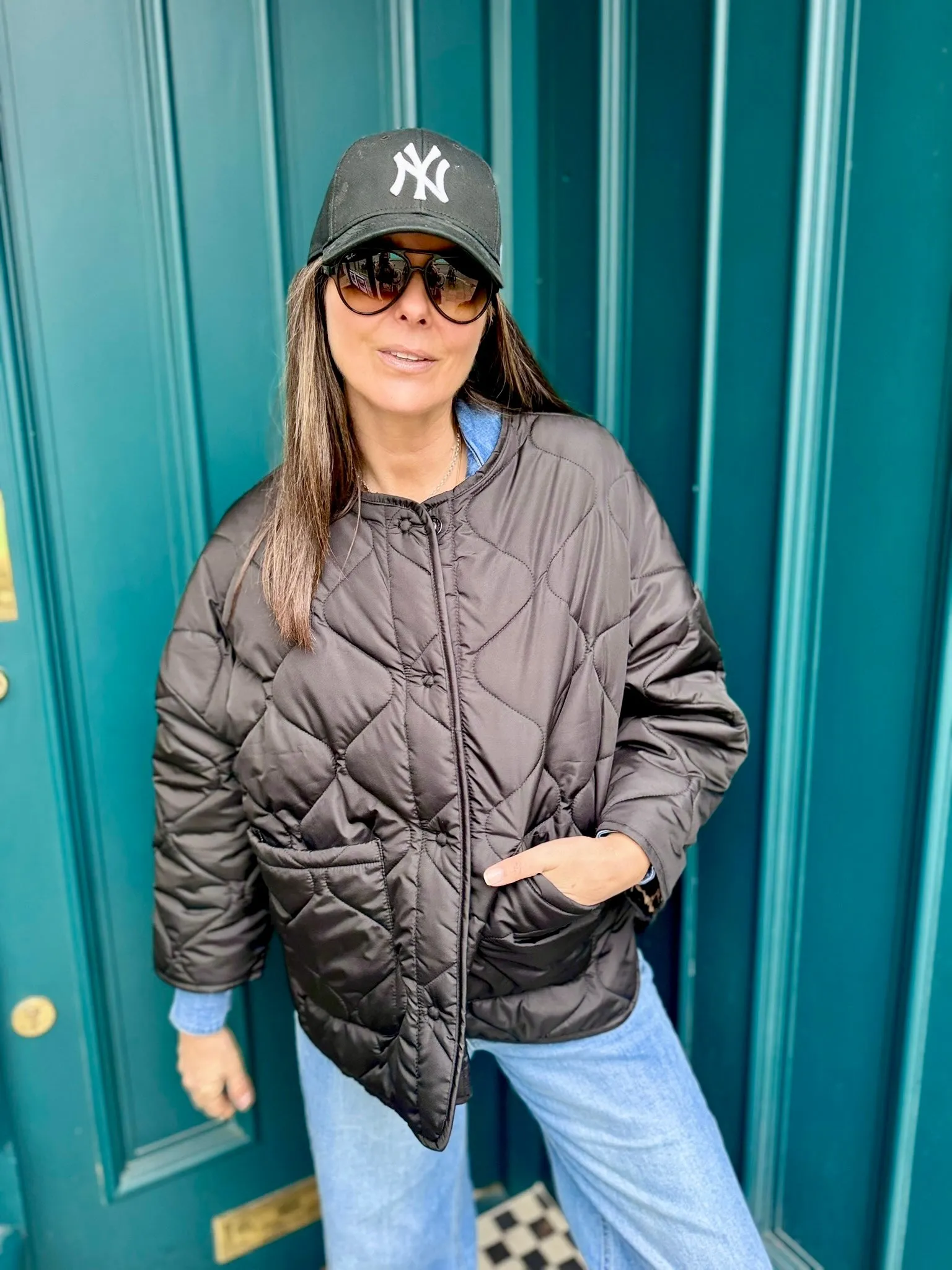 Franky Reversible Padded Jacket - Black