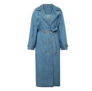 FRNCH | Daly Denim Trench Coat | Blue