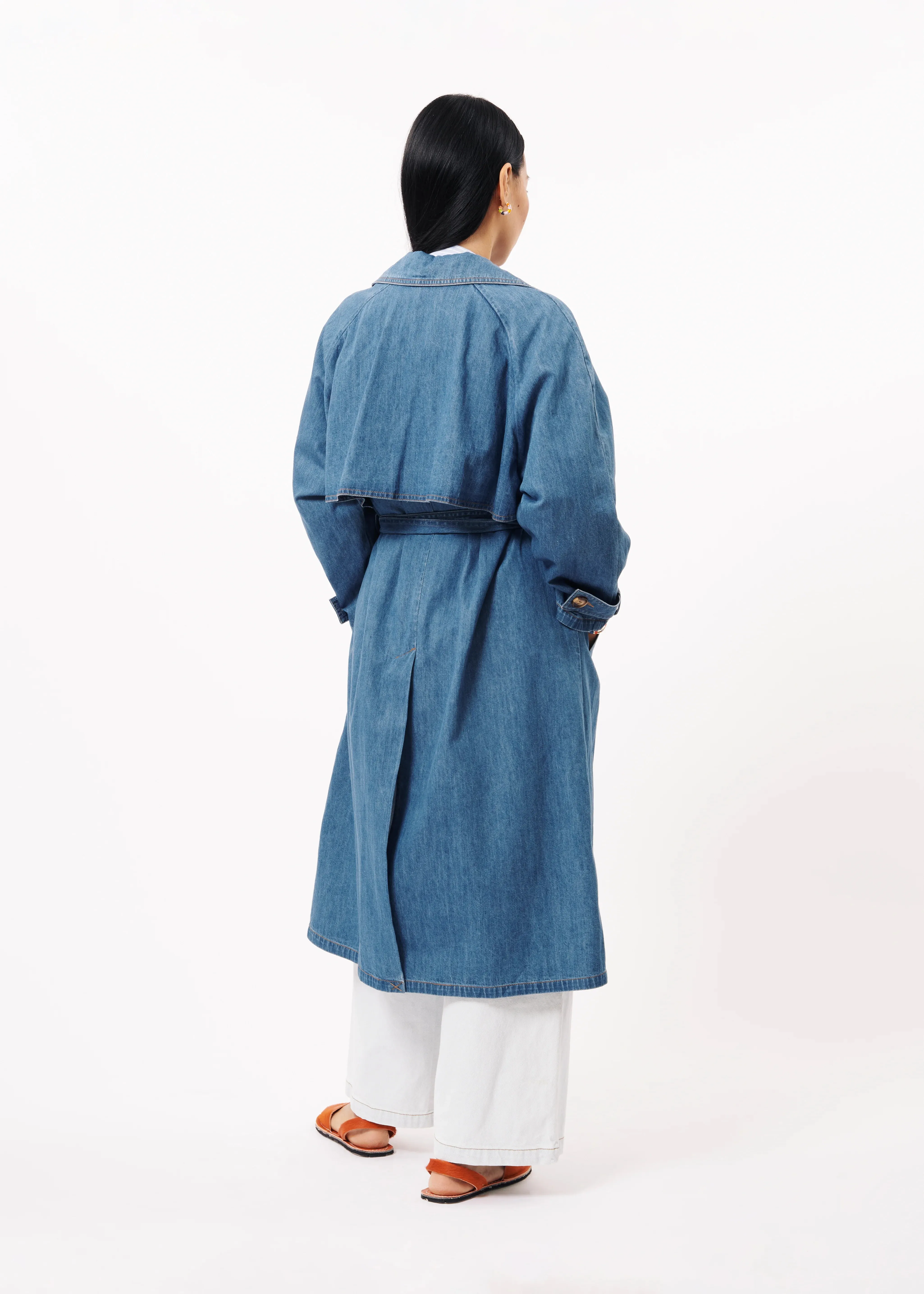FRNCH | Daly Denim Trench Coat | Blue
