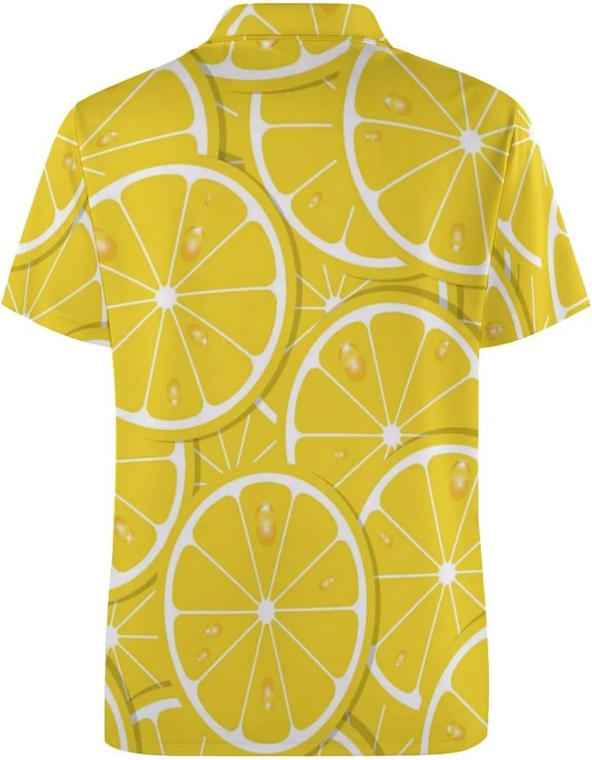 Fruit Lemon Slice Mens Polo Shirts Quick Dry Short Sleeve T-shirts Slim Tennis Collared Tees Tops