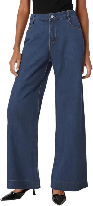 FZVYD Womens Wide Leg Jeans High Waisted Stretchy Trendy Casual Work Denim Pants Trousers Stretch Loose Trousers with Pockets