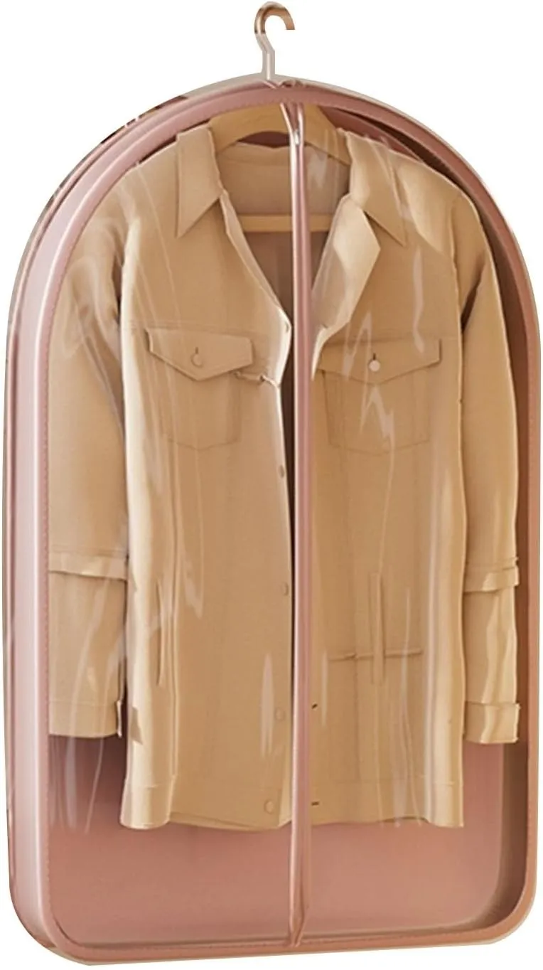 Garment Bag, Clothes Covers Protecting Dusts, Extra Large Transparent Window for Wardrobe Hanging, Suitable for Suits, Shirts, Jackets(Pink)