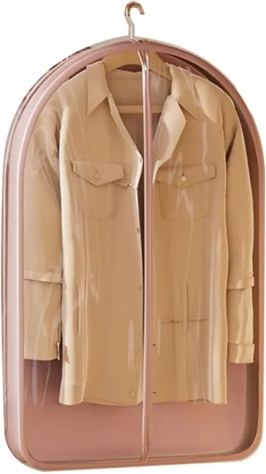 Garment Bag, Clothes Covers Protecting Dusts, Extra Large Transparent Window for Wardrobe Hanging, Suitable for Suits, Shirts, Jackets(Pink)