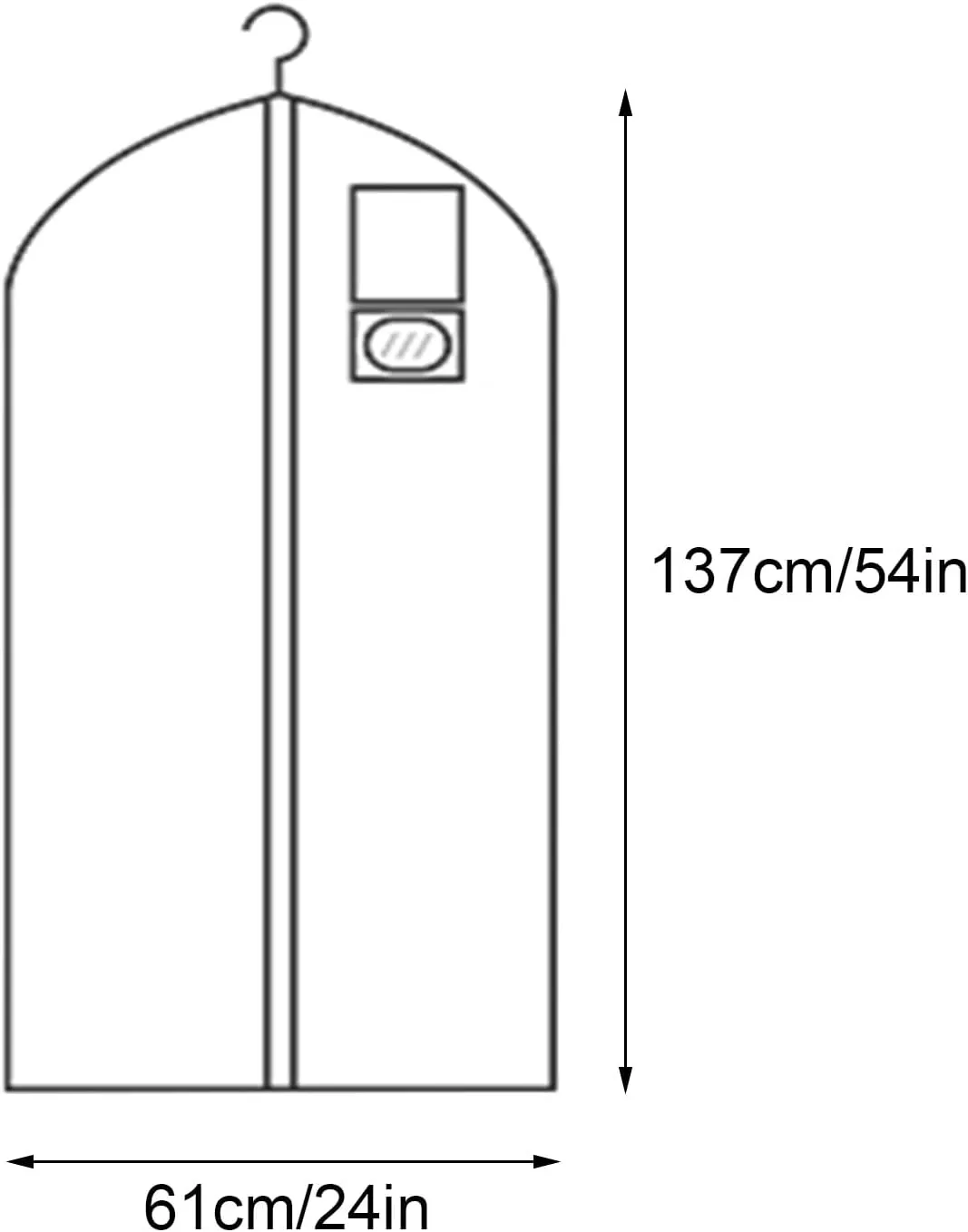 Garmet Bags, Suit Bag, Equipped with a Transparent Business Card Holder, Transparent Window, Suitable for Suits, Jackets, Shirts(61x137cm x54in)