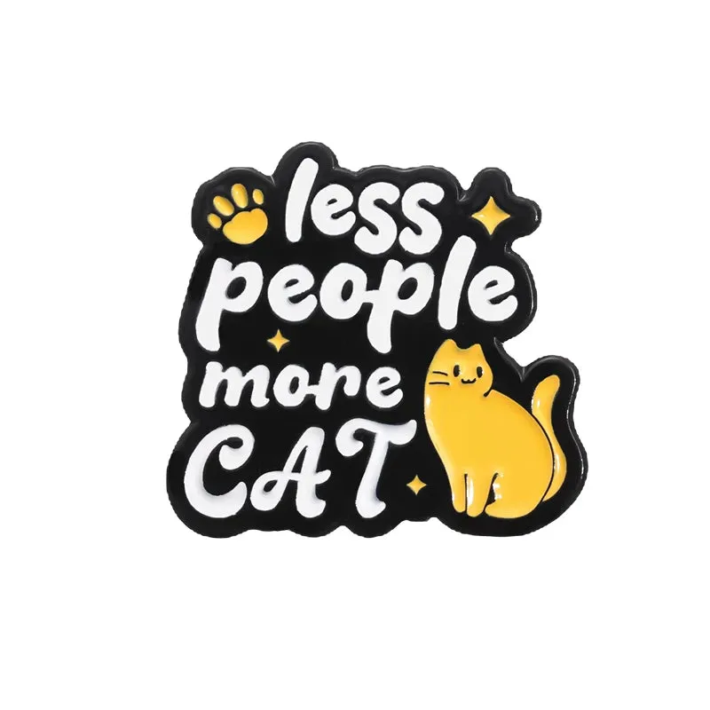 Go Away I'm Introverting Cute Cat Enamel Pins Cartoon Animal Kitten Brooches Mental Health Quotes Lapel Badge Accessories Gift