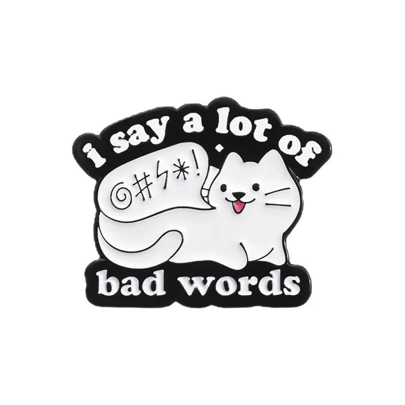 Go Away I'm Introverting Cute Cat Enamel Pins Cartoon Animal Kitten Brooches Mental Health Quotes Lapel Badge Accessories Gift