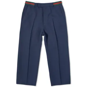 Gucci Tape Waistband Pants, navy blue