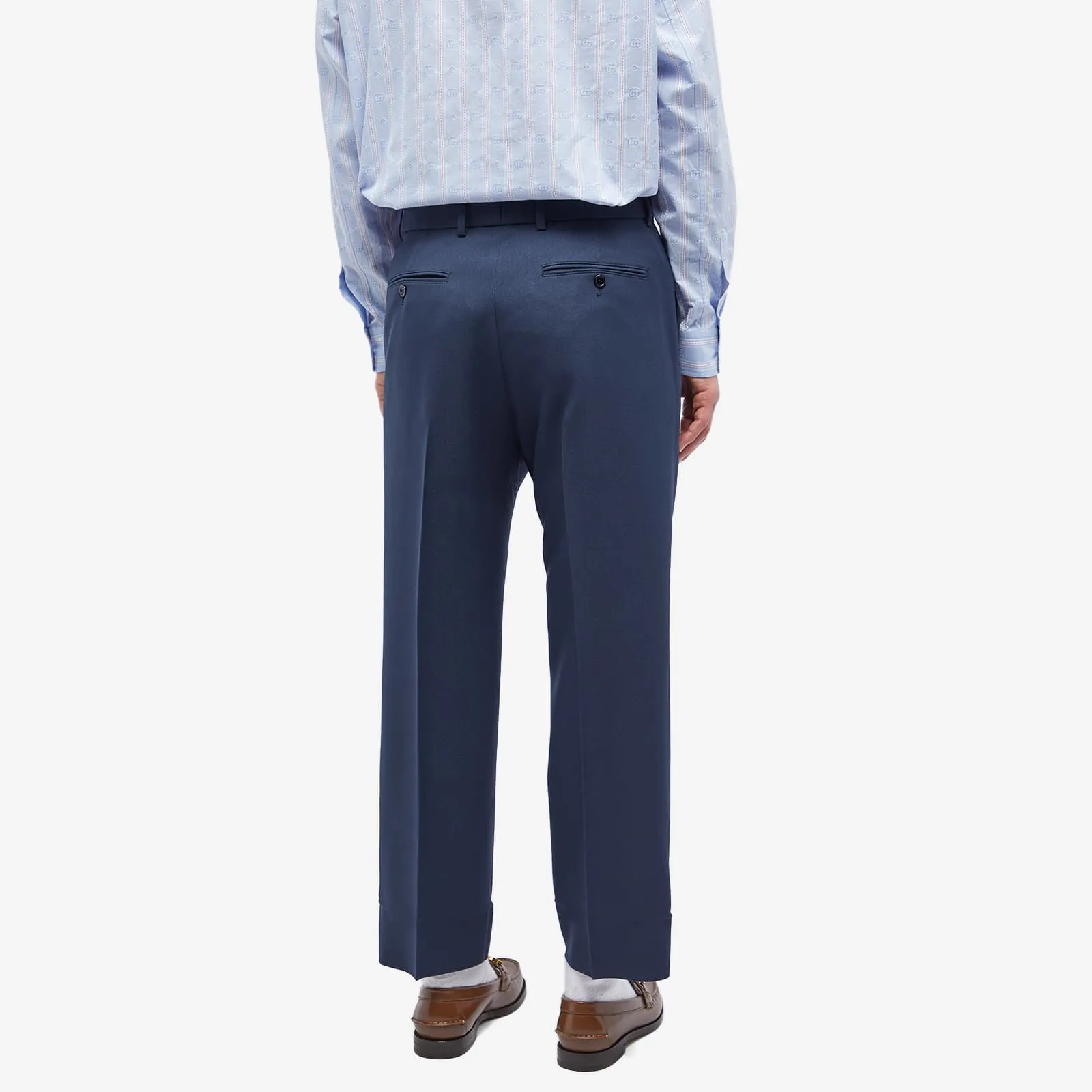 Gucci Tape Waistband Pants, navy blue