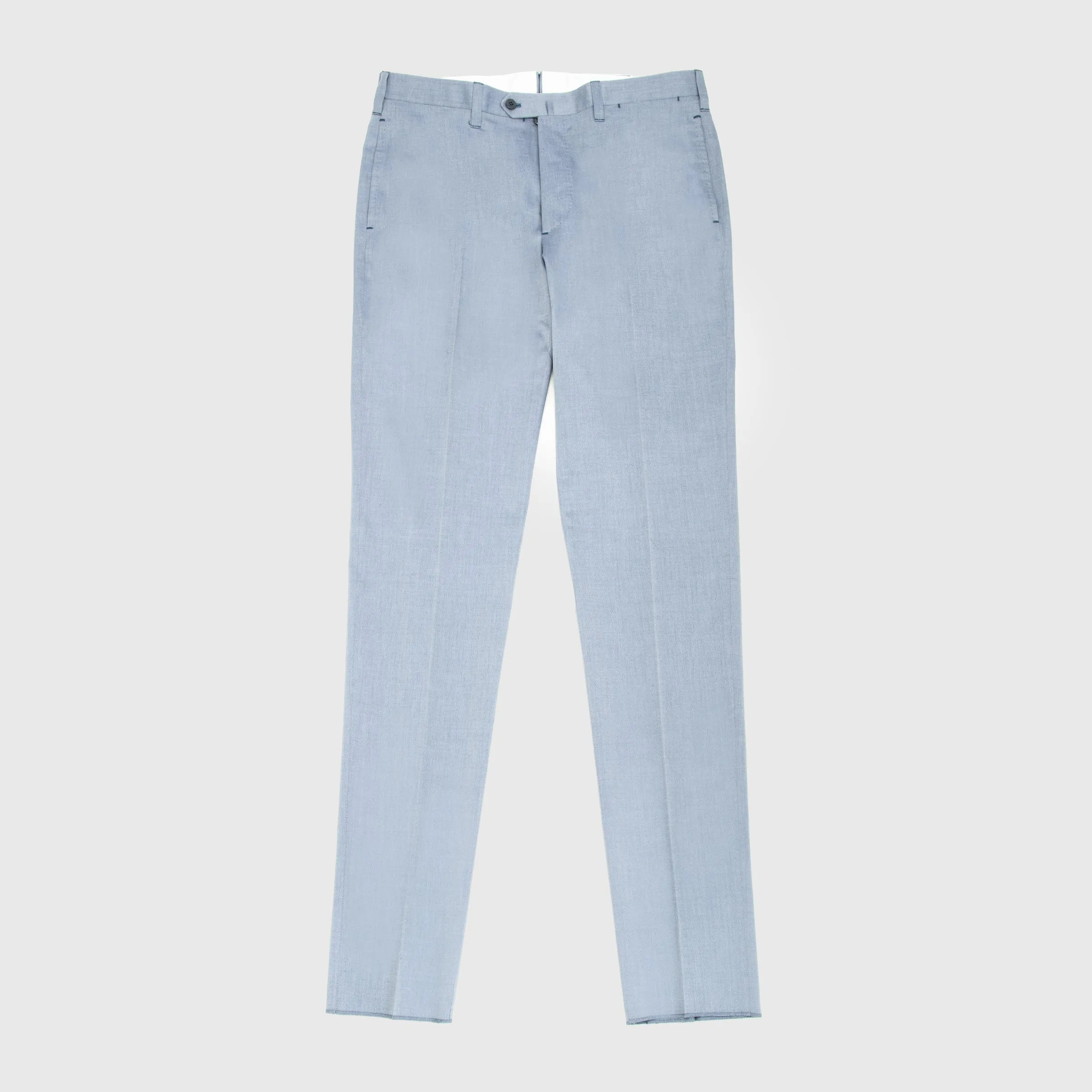 Hand Made Cotton, Wool and Silk Blue Trousers