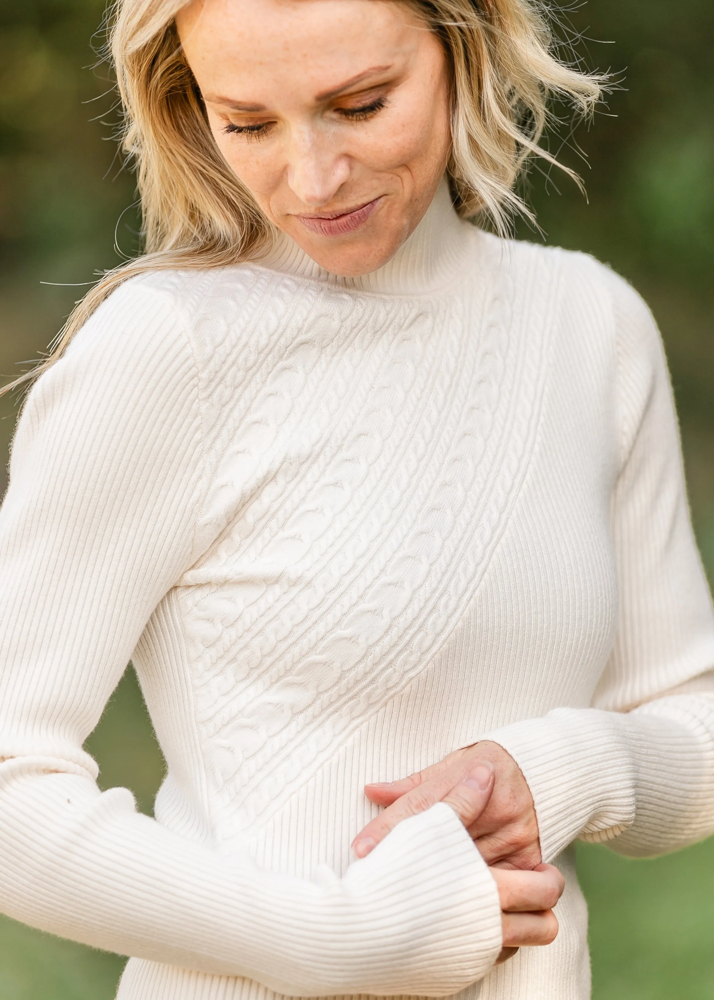Harlow Mockneck Long Sleeve Multi Knit Top - FINAL SALE
