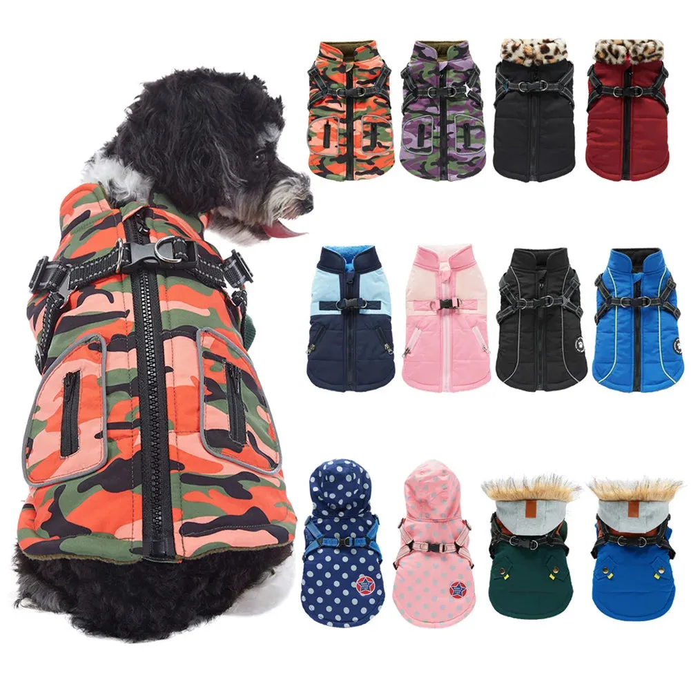 HarnessedWarmth™ Dog Jacket Vest - Winter Coat with Built-in Harness