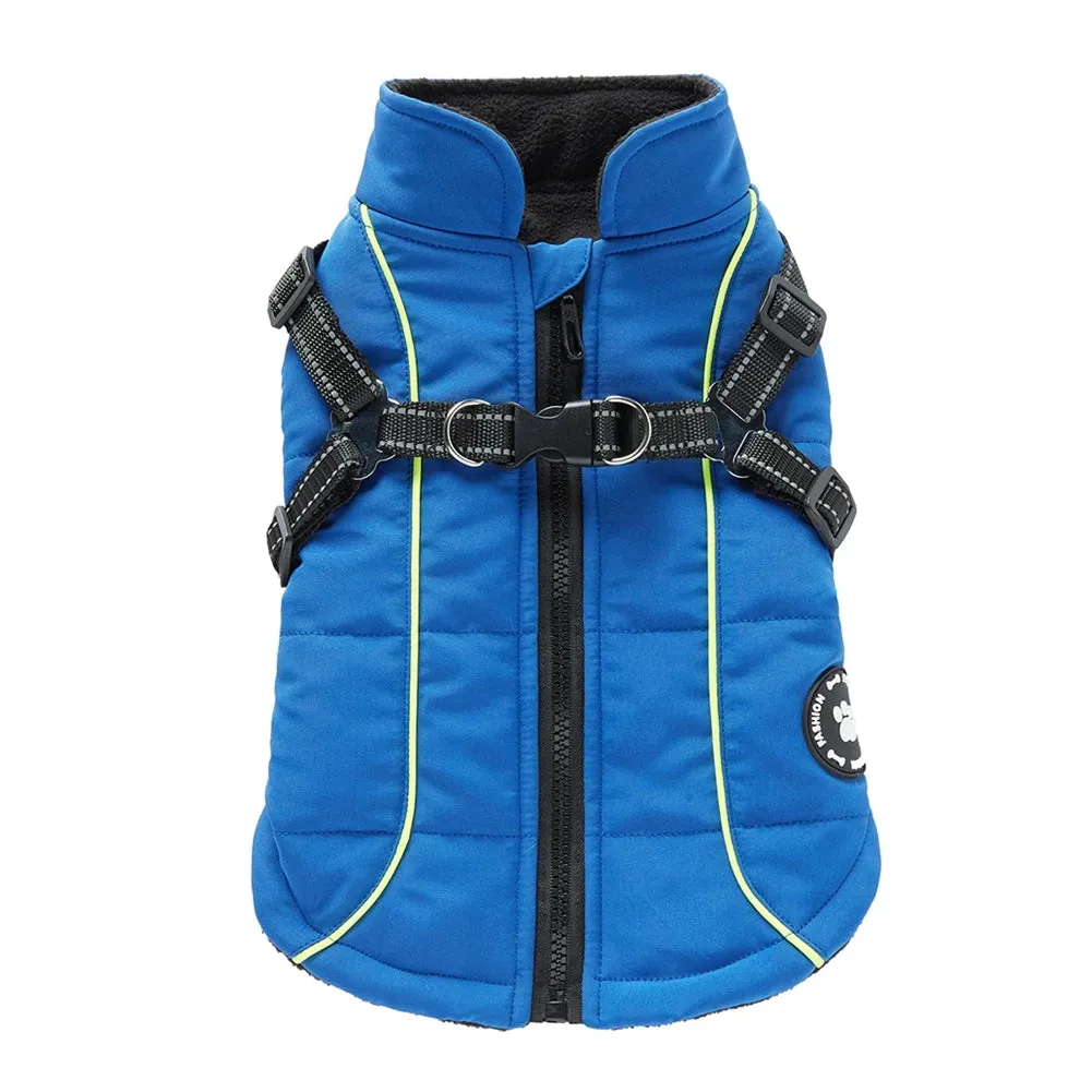 HarnessedWarmth™ Dog Jacket Vest - Winter Coat with Built-in Harness