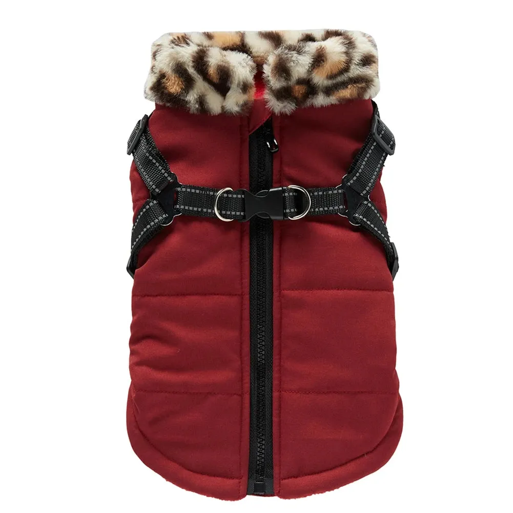 HarnessedWarmth™ Dog Jacket Vest - Winter Coat with Built-in Harness