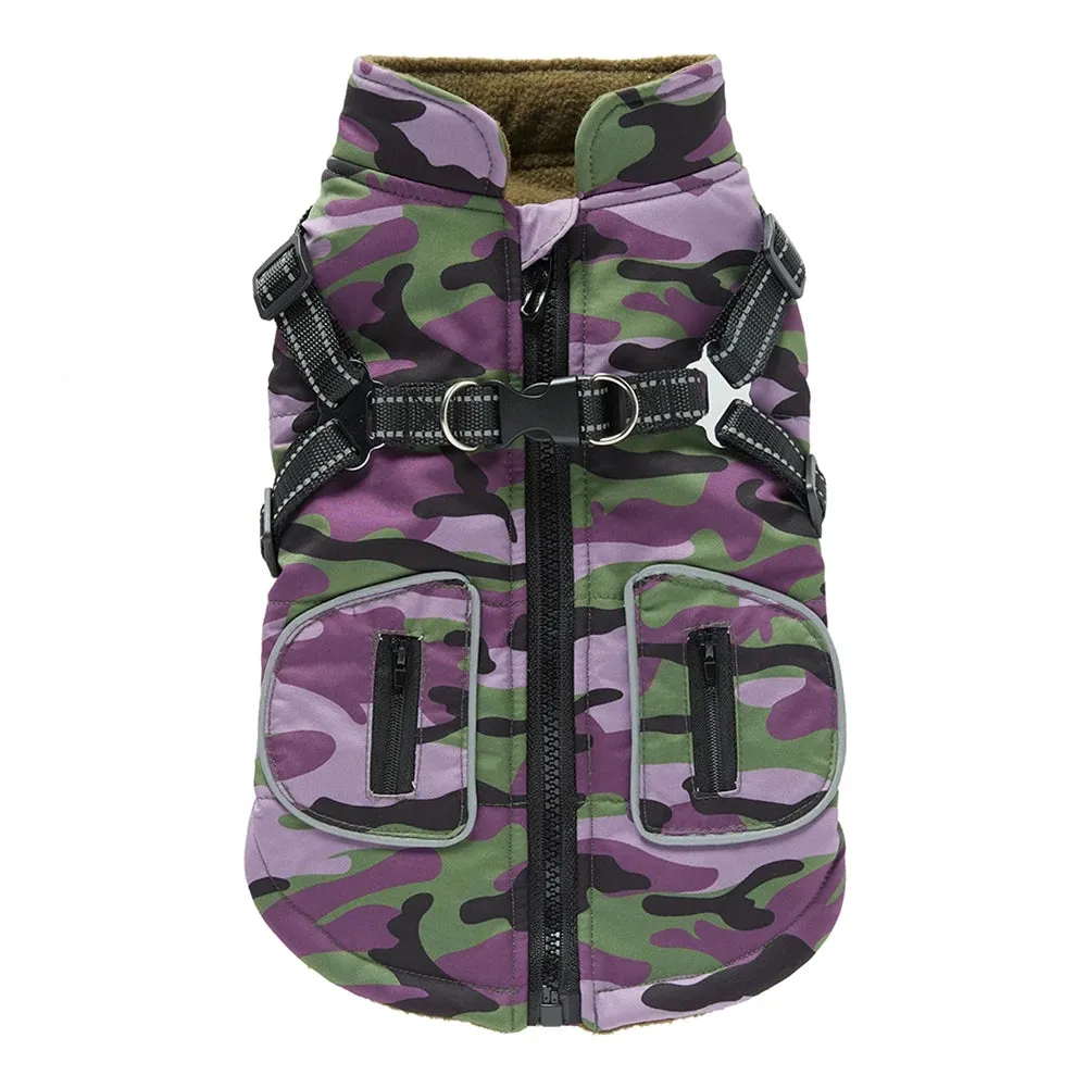 HarnessedWarmth™ Dog Jacket Vest - Winter Coat with Built-in Harness