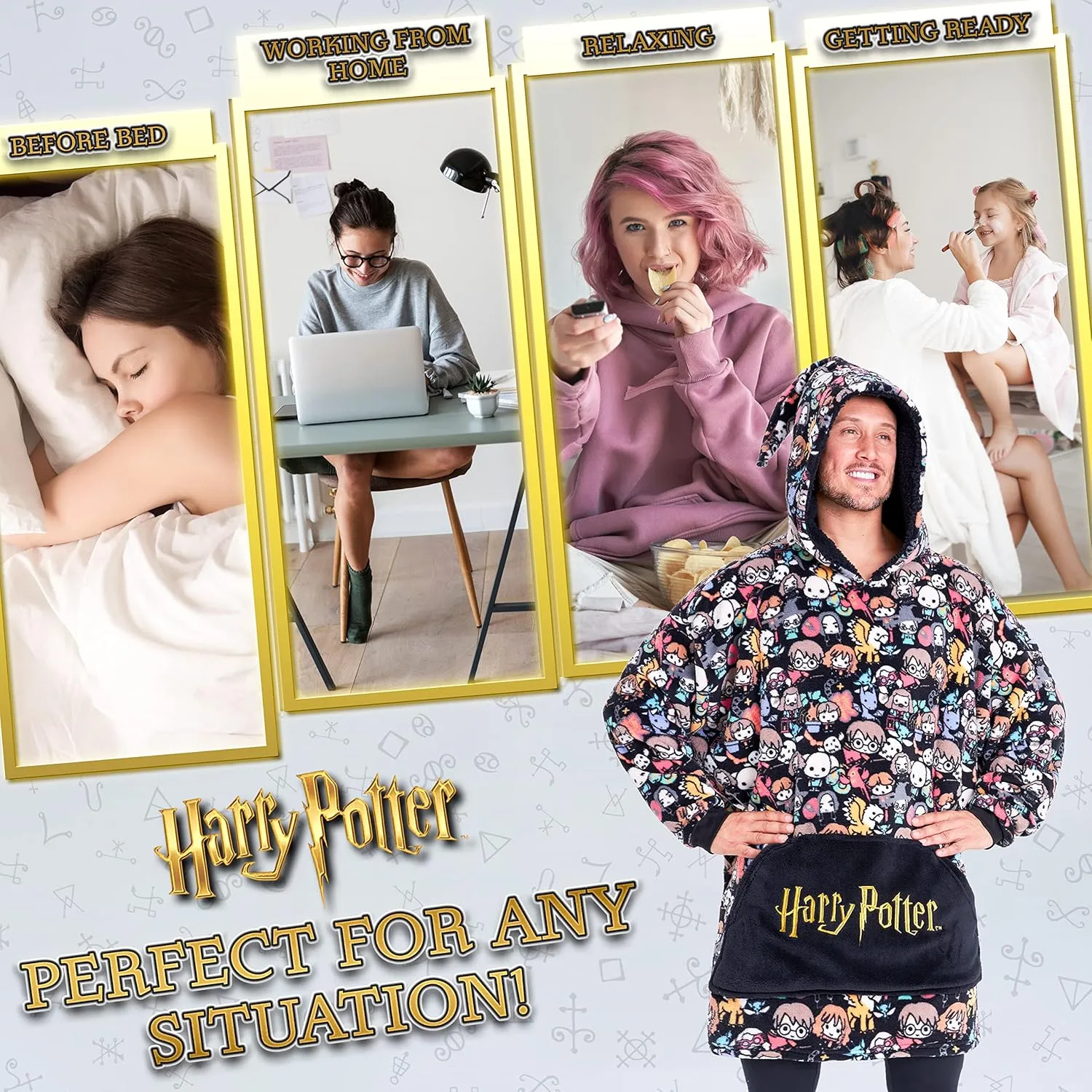 Harry Potter Blanket Hoodie for Kids Cozy Hogwarts Warm Fleece Wearable Blanket