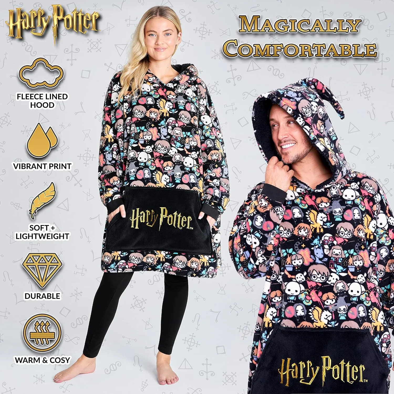 Harry Potter Blanket Hoodie for Kids Cozy Hogwarts Warm Fleece Wearable Blanket