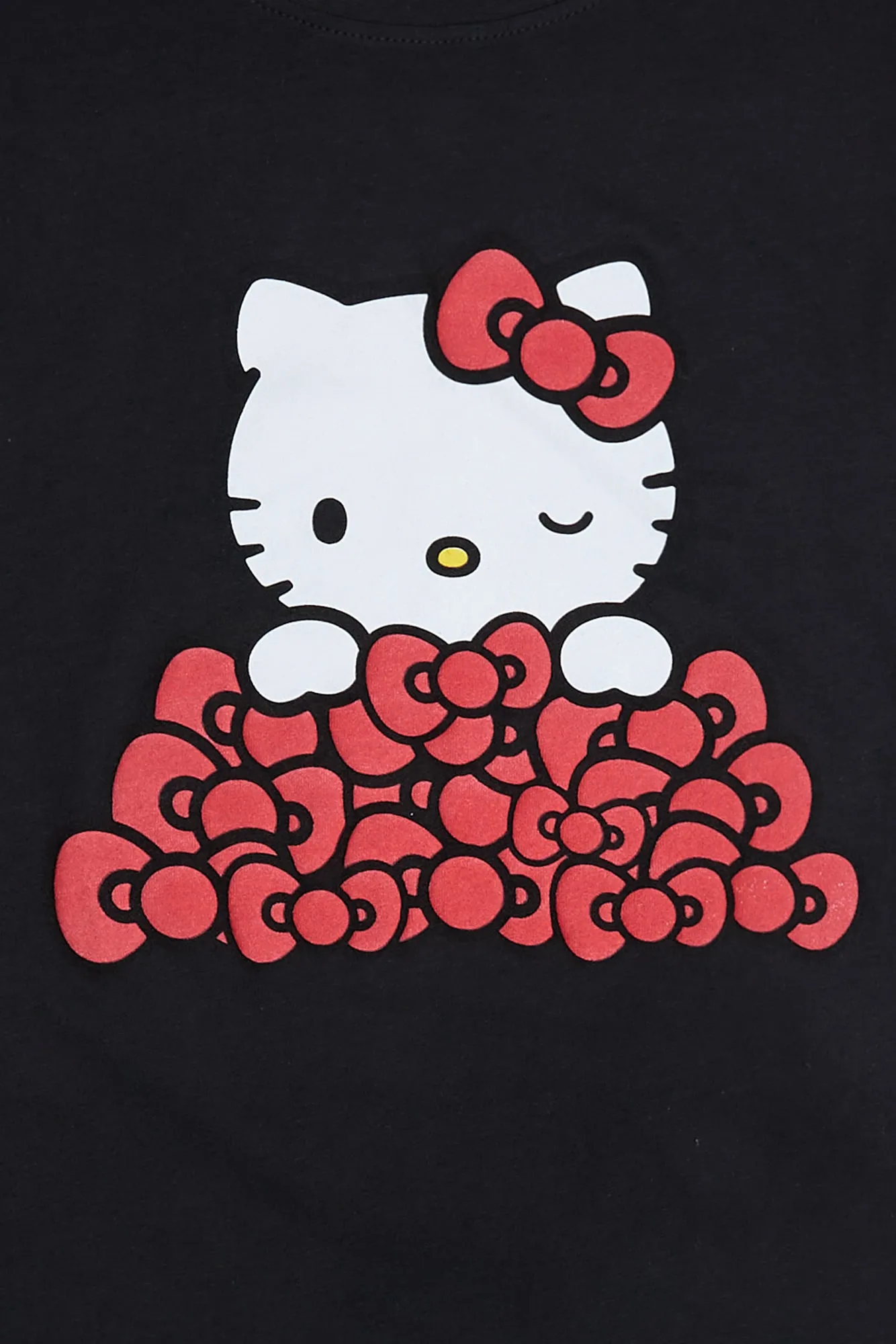 Hello Kitty Bows Graphic Puff Print Relaxed Tee