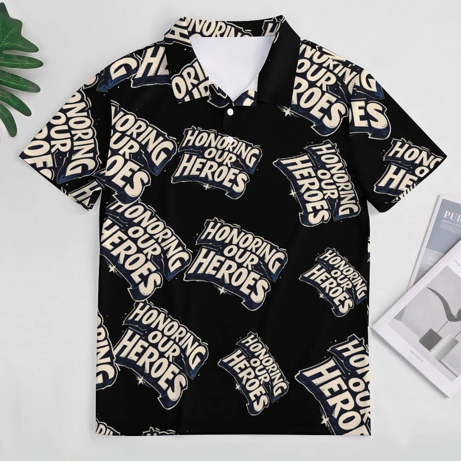Honoring Our Heroes Mens Polo Shirts Quick Dry Short Sleeve T-shirts Slim Tennis Collared Tees Tops