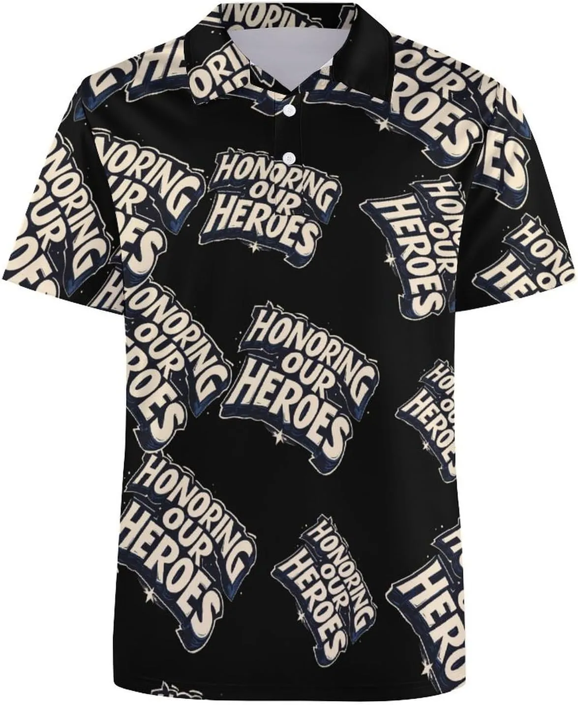 Honoring Our Heroes Mens Polo Shirts Quick Dry Short Sleeve T-shirts Slim Tennis Collared Tees Tops