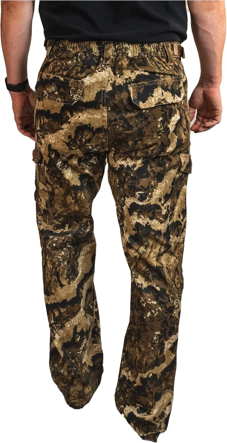 HOT SHOT Mens Camo Performance Pant, Multi-Pocket Adjustable Waist Pants, Comfortable Year-Round Deer Hunting Gear for Men