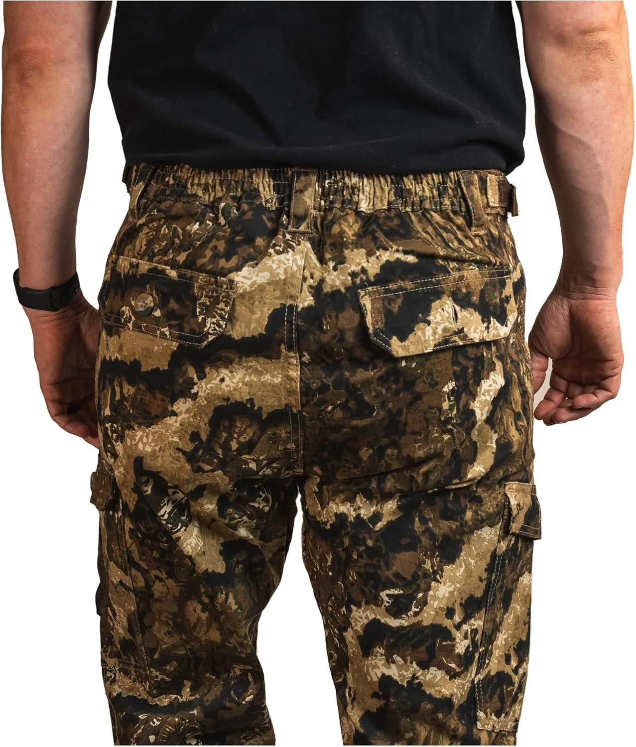 HOT SHOT Mens Camo Performance Pant, Multi-Pocket Adjustable Waist Pants, Comfortable Year-Round Deer Hunting Gear for Men