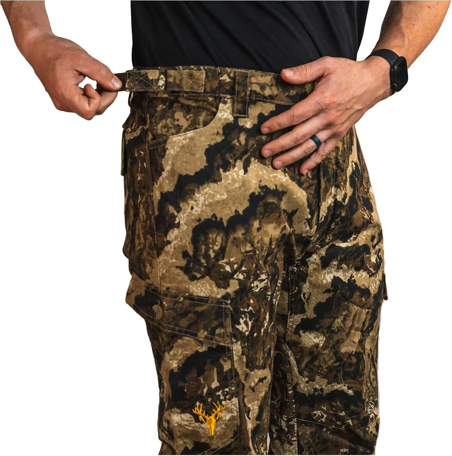 HOT SHOT Mens Camo Performance Pant, Multi-Pocket Adjustable Waist Pants, Comfortable Year-Round Deer Hunting Gear for Men
