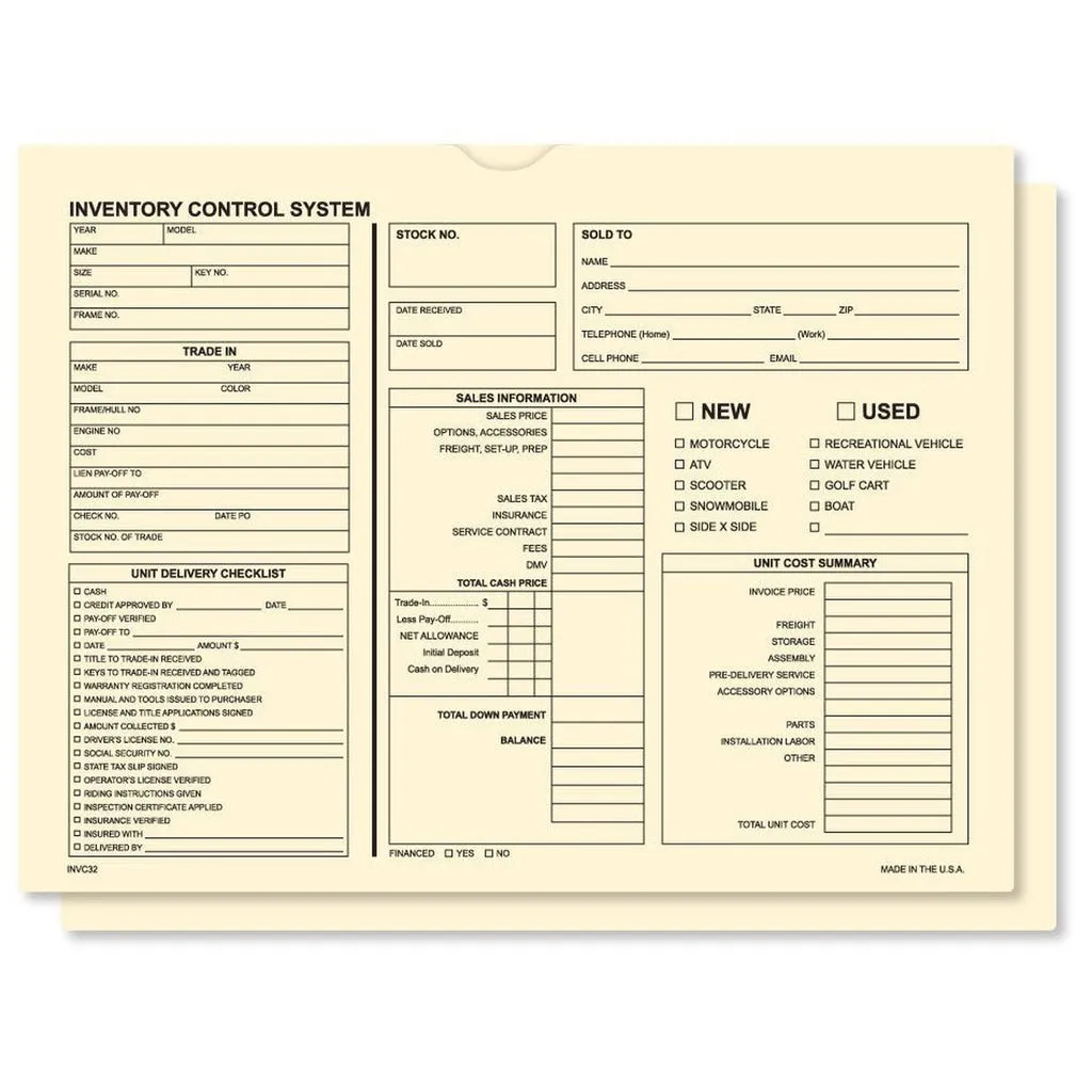 Inventory Control Deal Jackets (Package of 500)