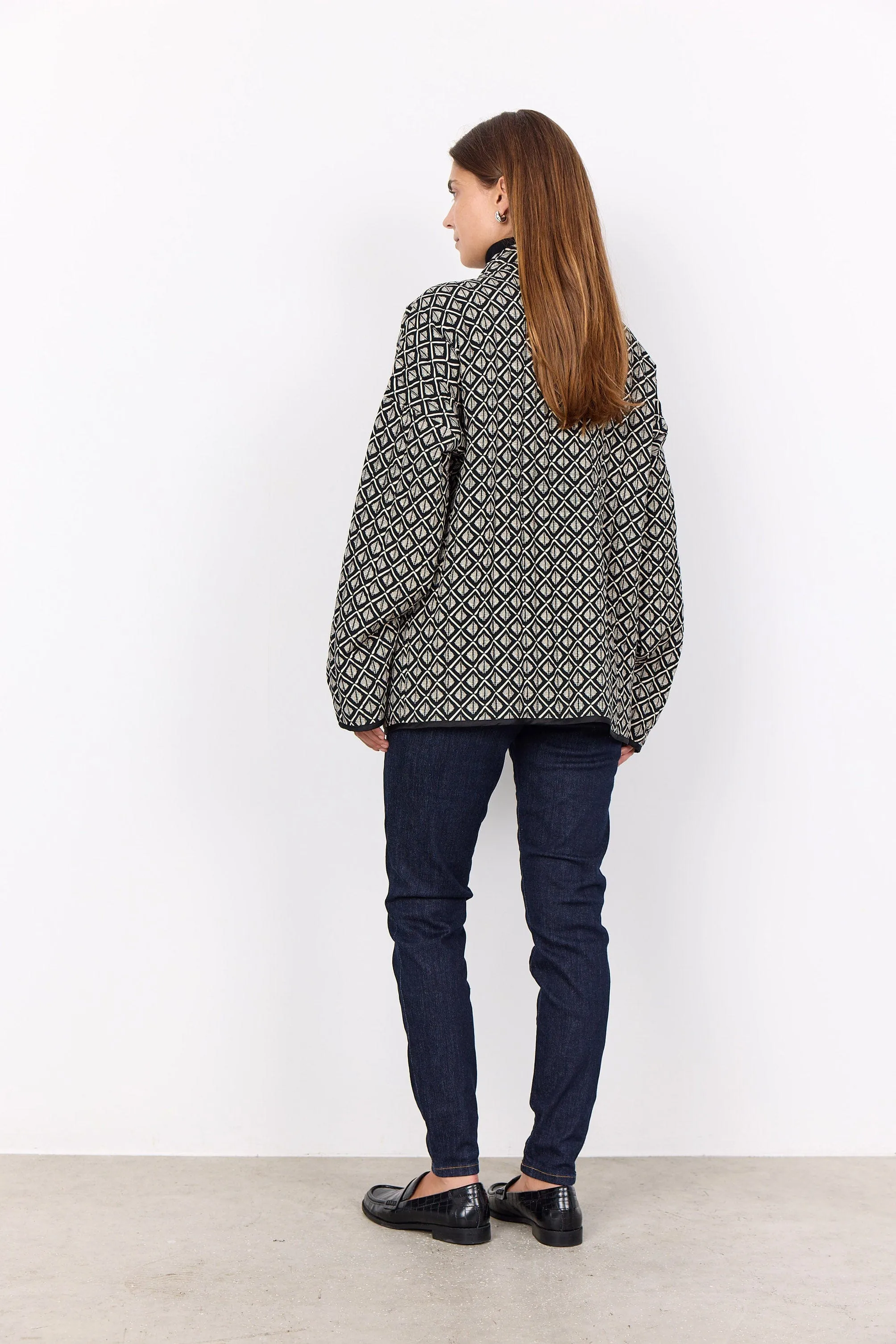 Isola Geometric Quilted Jacket - Black Combi